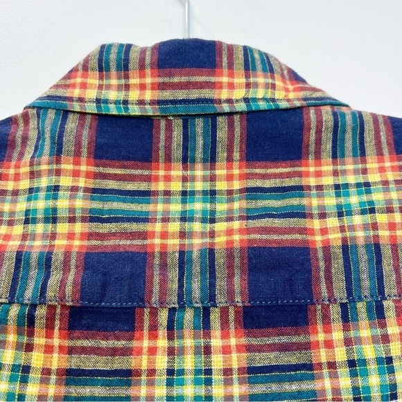 Springfield linen blend plaid short sleeve custom fit shirt 2XL - Picture 6 of 9